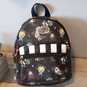Beetlejuice Mini Backpack Steampunk Goth Retro Movie Sandworm All Over Print NWT